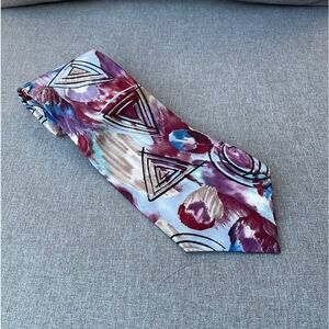 Oscar de la Renta Neckwear couture collection tie purple red blue cream